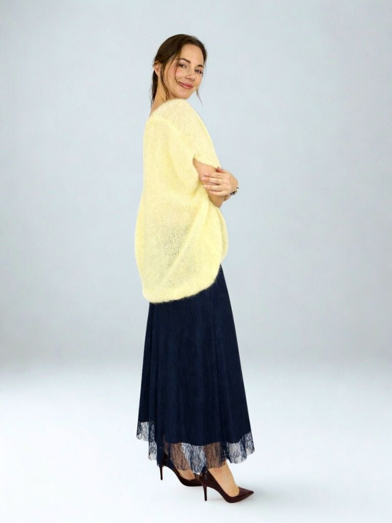 FALDA ENCAJE AZUL MARINO