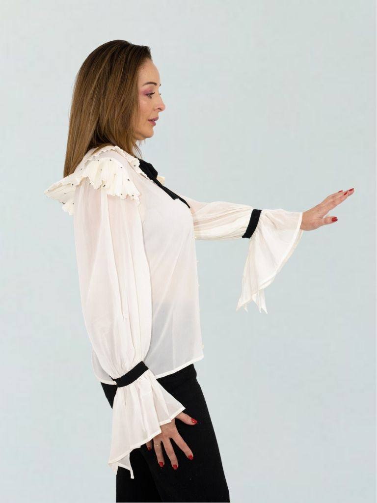 BLUSA VOLANTES BLANCA