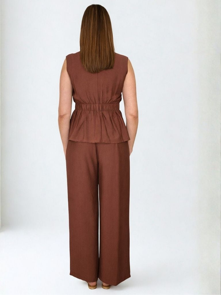 PANTALÓN PALAZZO MARRÓN