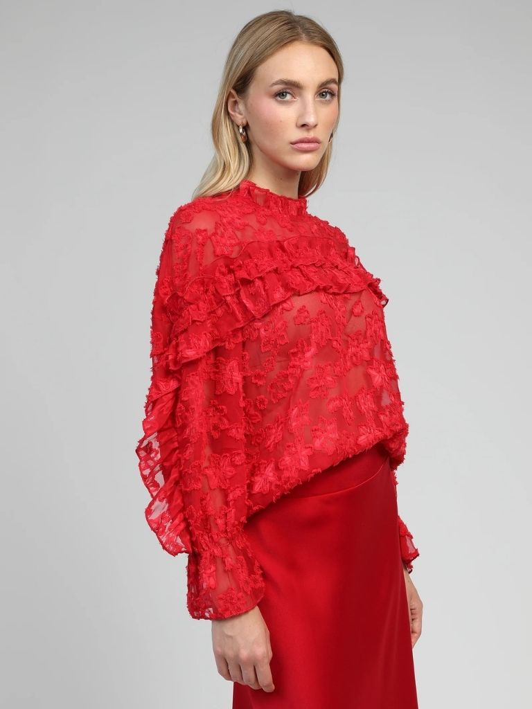BLUSA ENCAJE ROJA