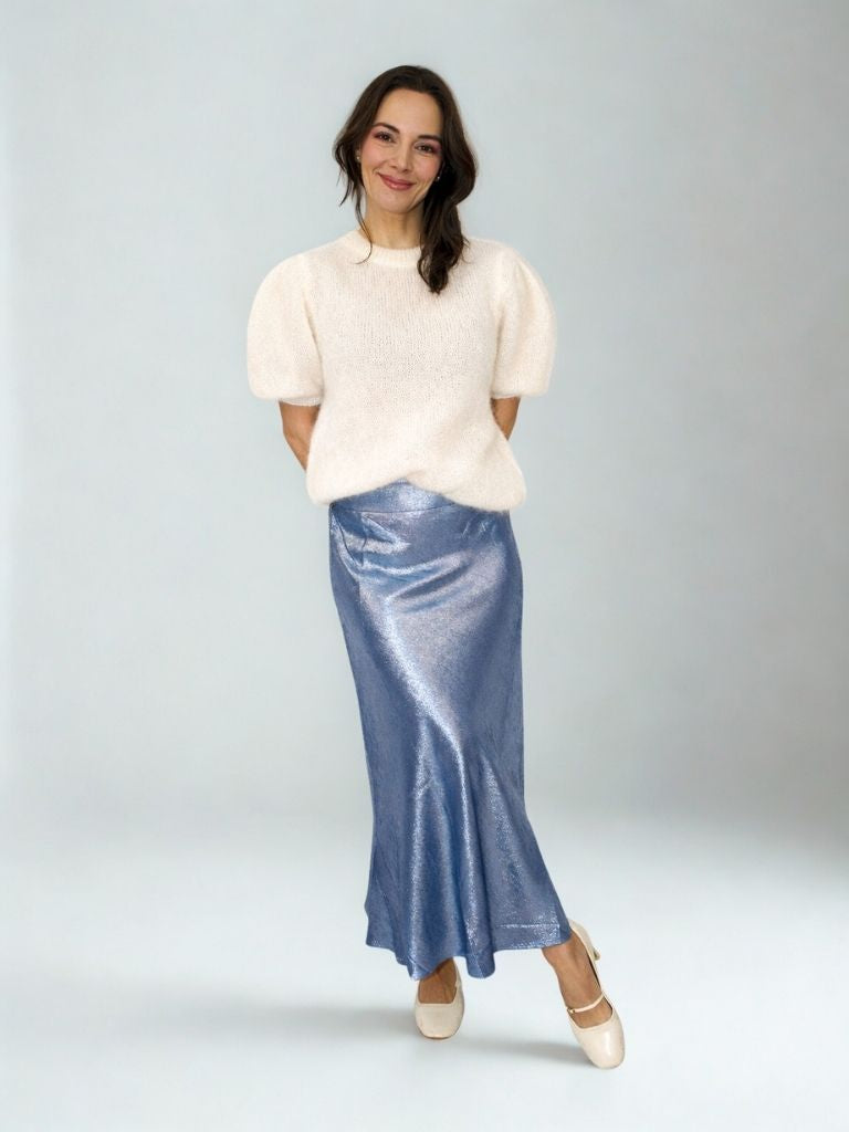 FALDA METALIZADA AZUL
