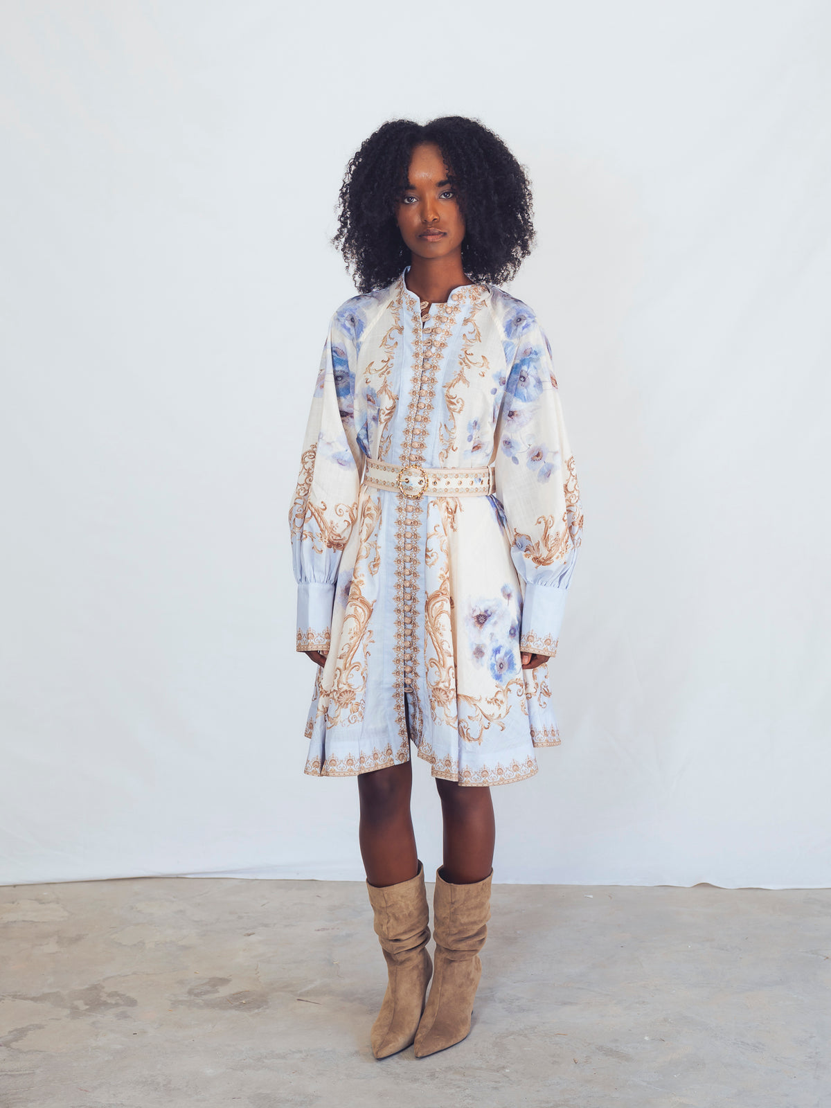 VESTIDO CAMISERO ESTAMPADO AZUL
