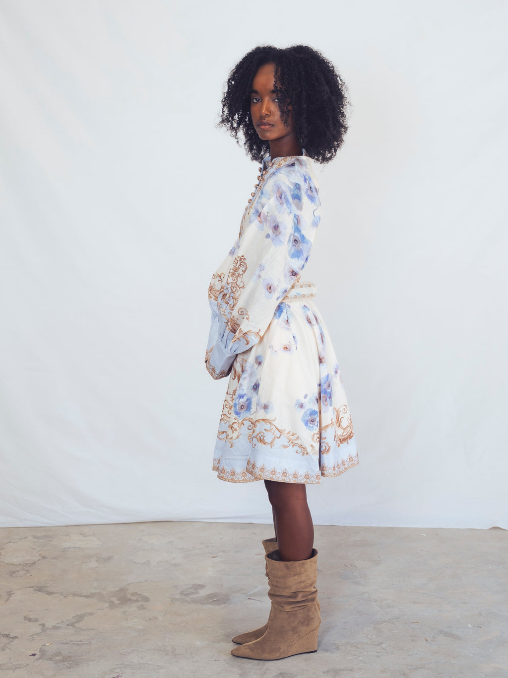 VESTIDO CAMISERO ESTAMPADO AZUL