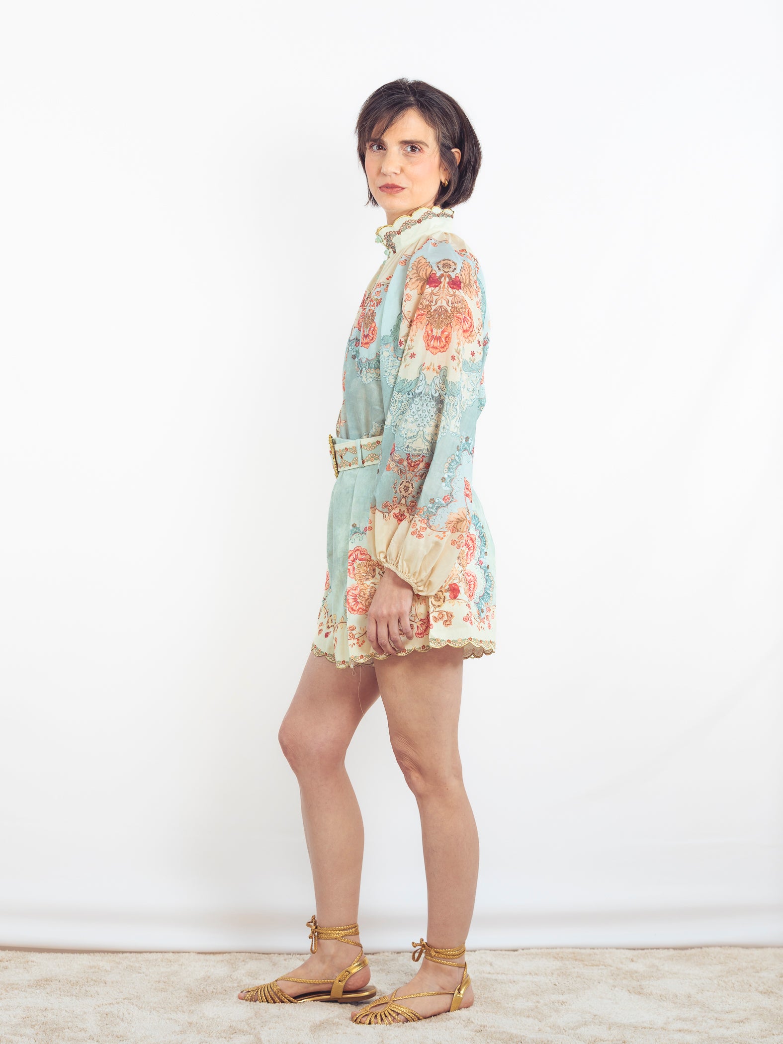 BLUSA ESTAMPADA VERDE AGUA