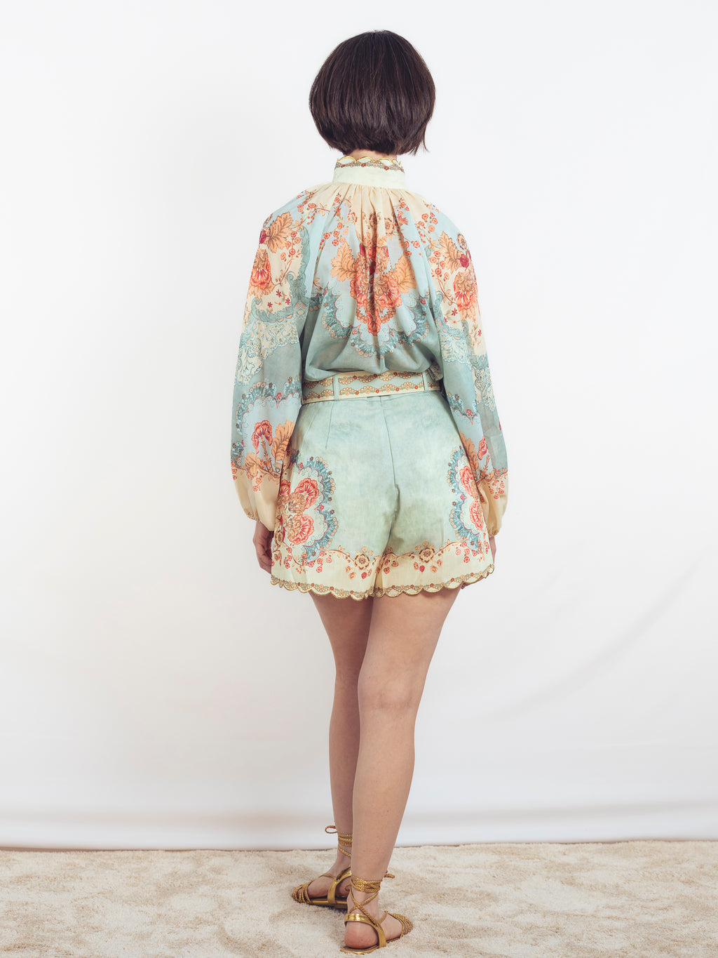 BLUSA ESTAMPADA VERDE AGUA