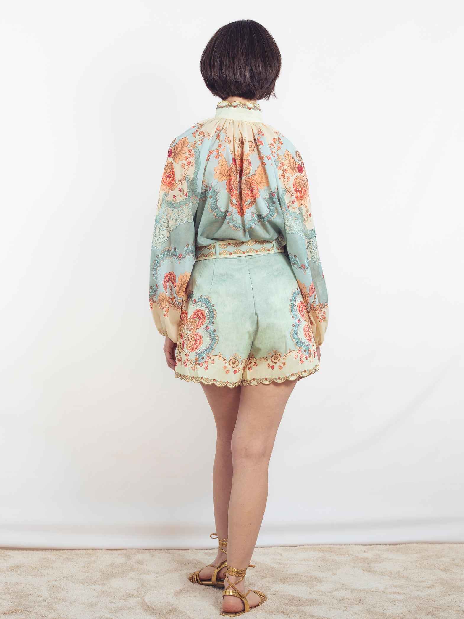 BLUSA ESTAMPADA VERDE AGUA
