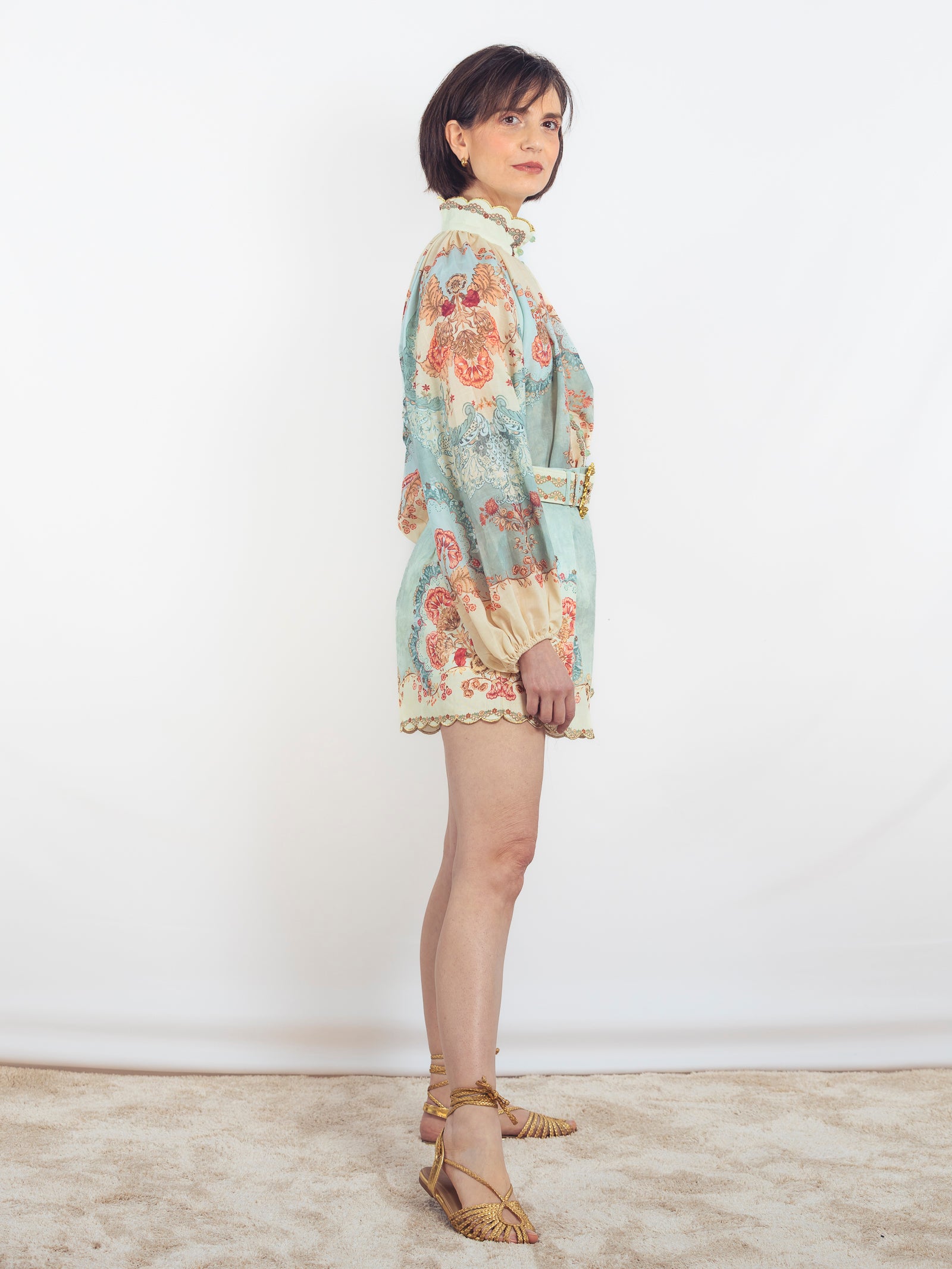 SHORT ESTAMPADO VERDE AGUA