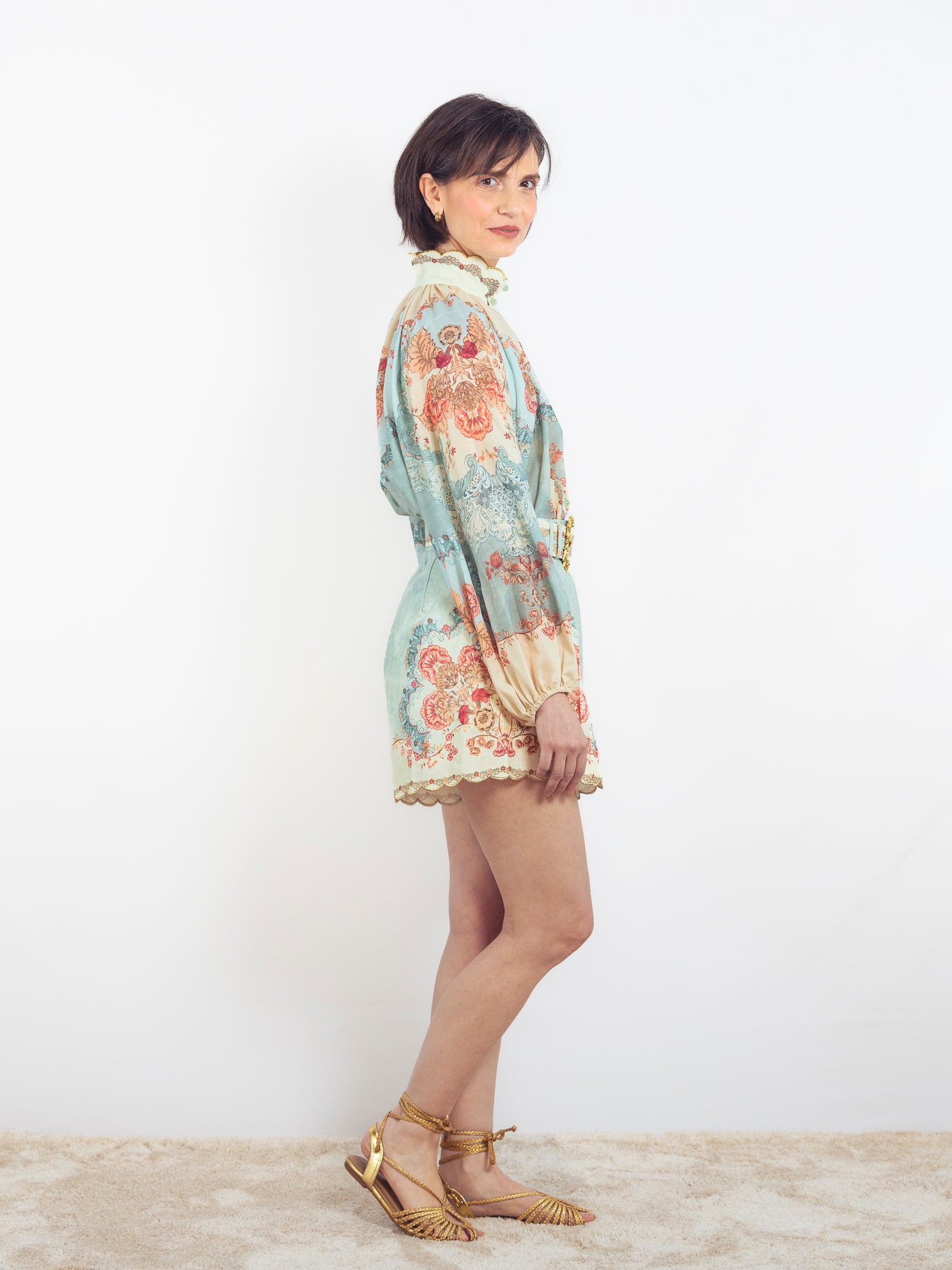 SHORT ESTAMPADO VERDE AGUA