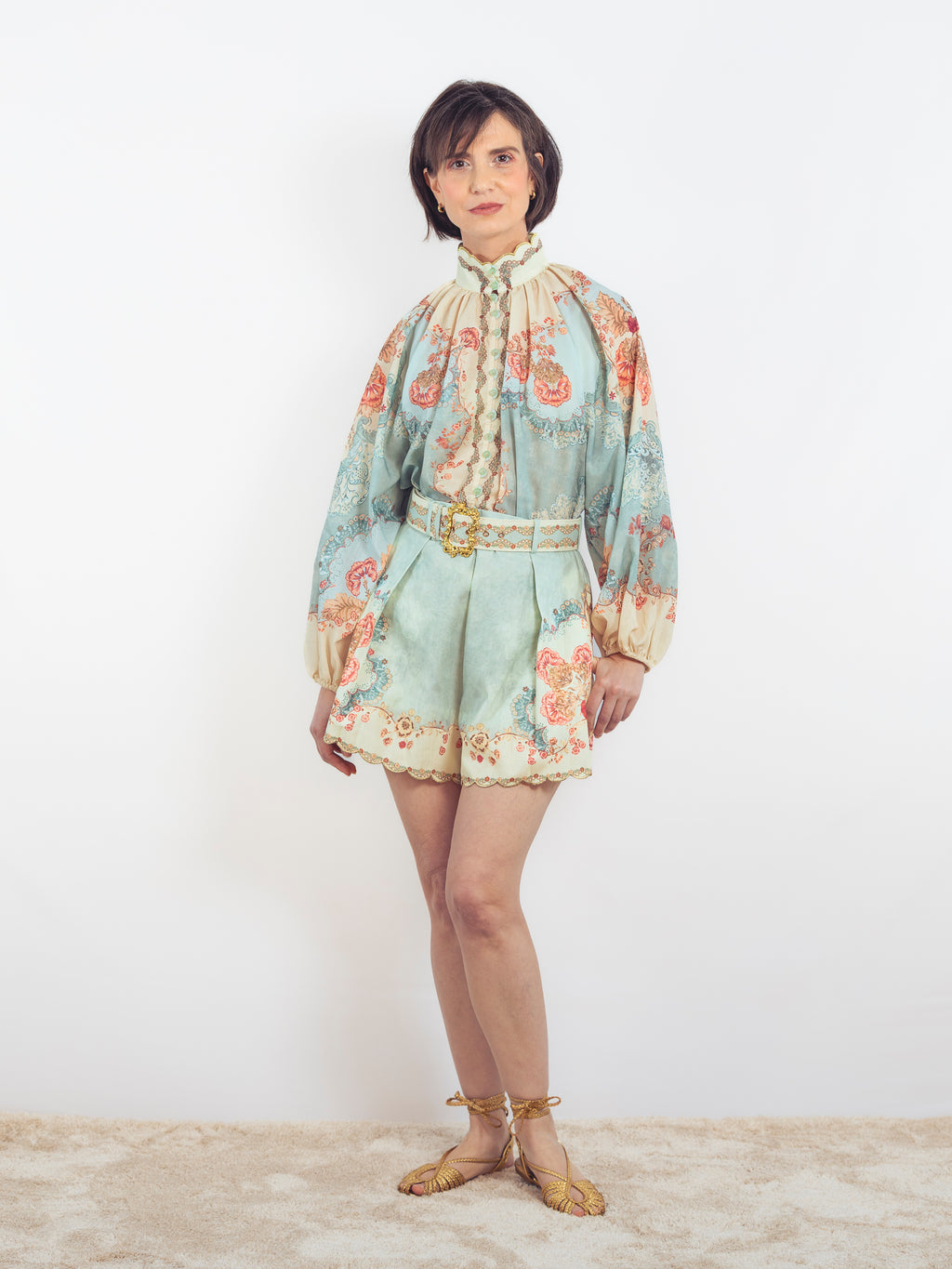BLUSA ESTAMPADA VERDE AGUA