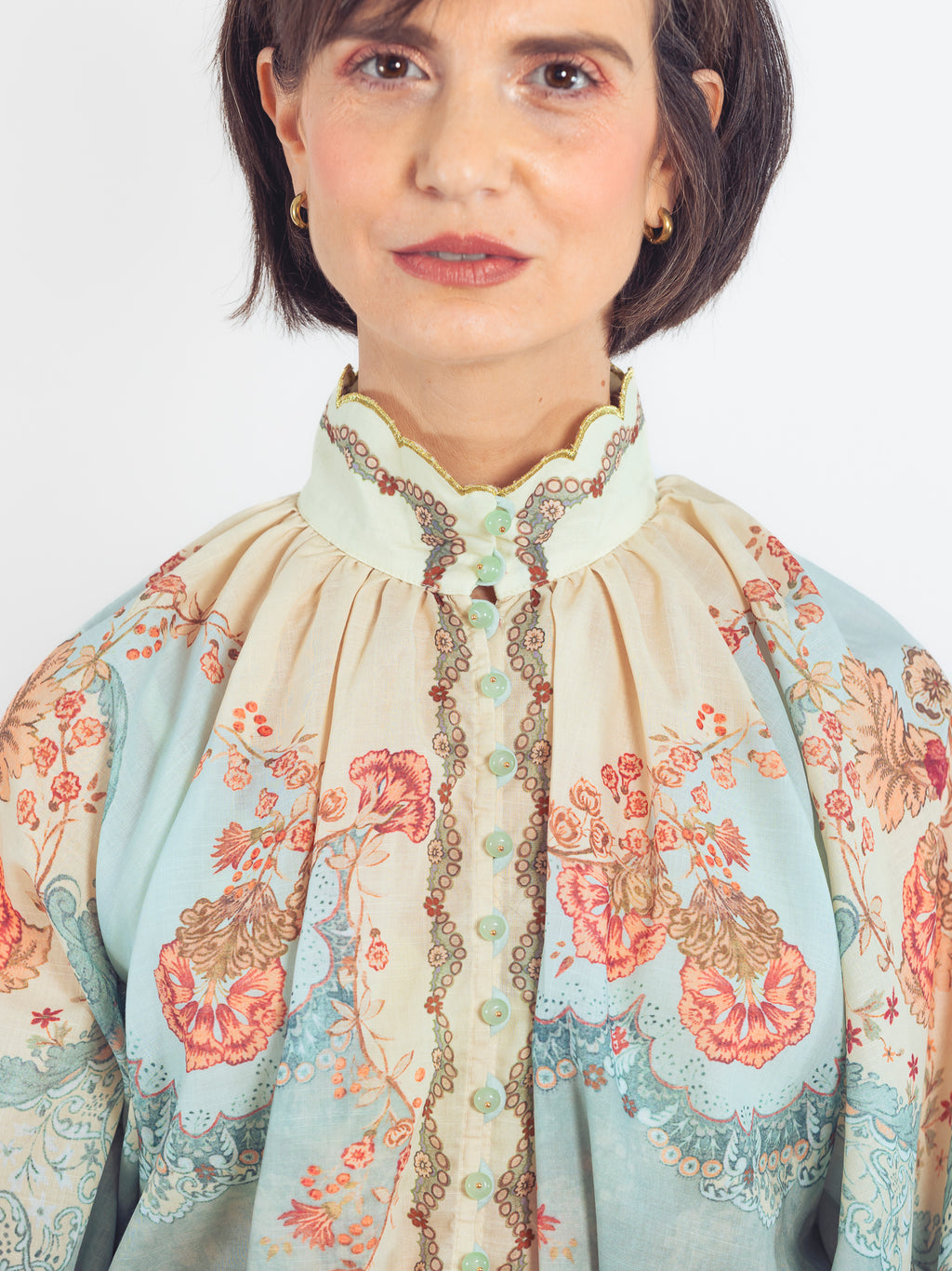 BLUSA ESTAMPADA VERDE AGUA