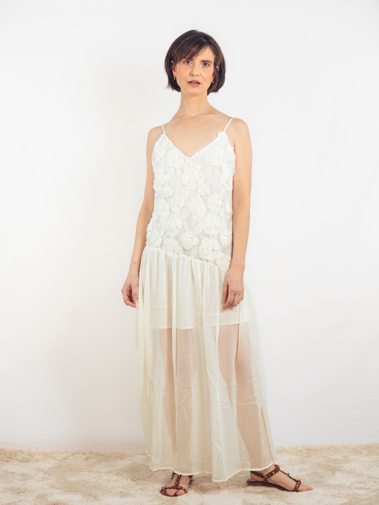 VESTIDO BLANCO FLORES