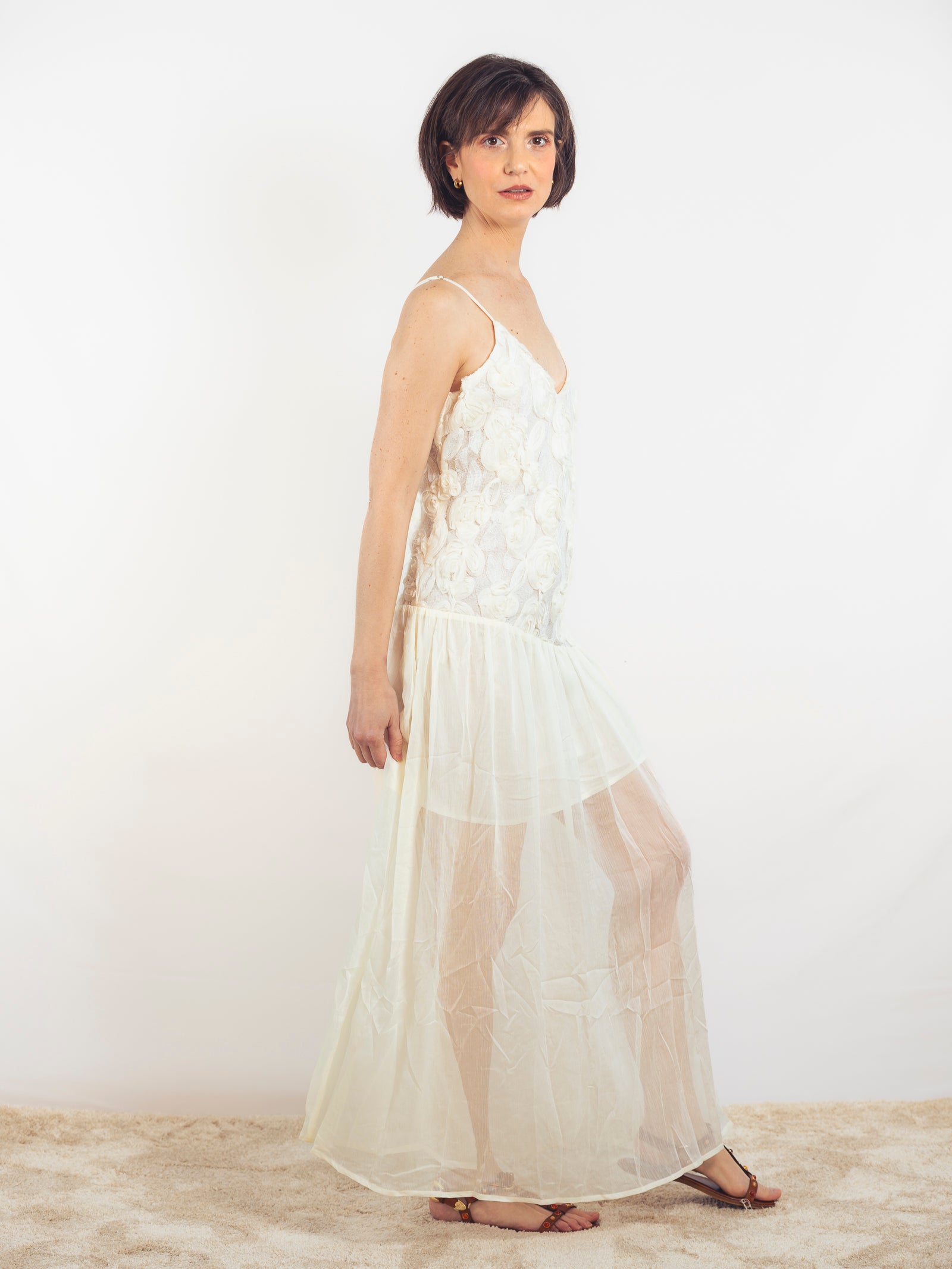 VESTIDO BLANCO FLORES