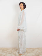 VESTIDO LARGO BLANCO DRAPEADO