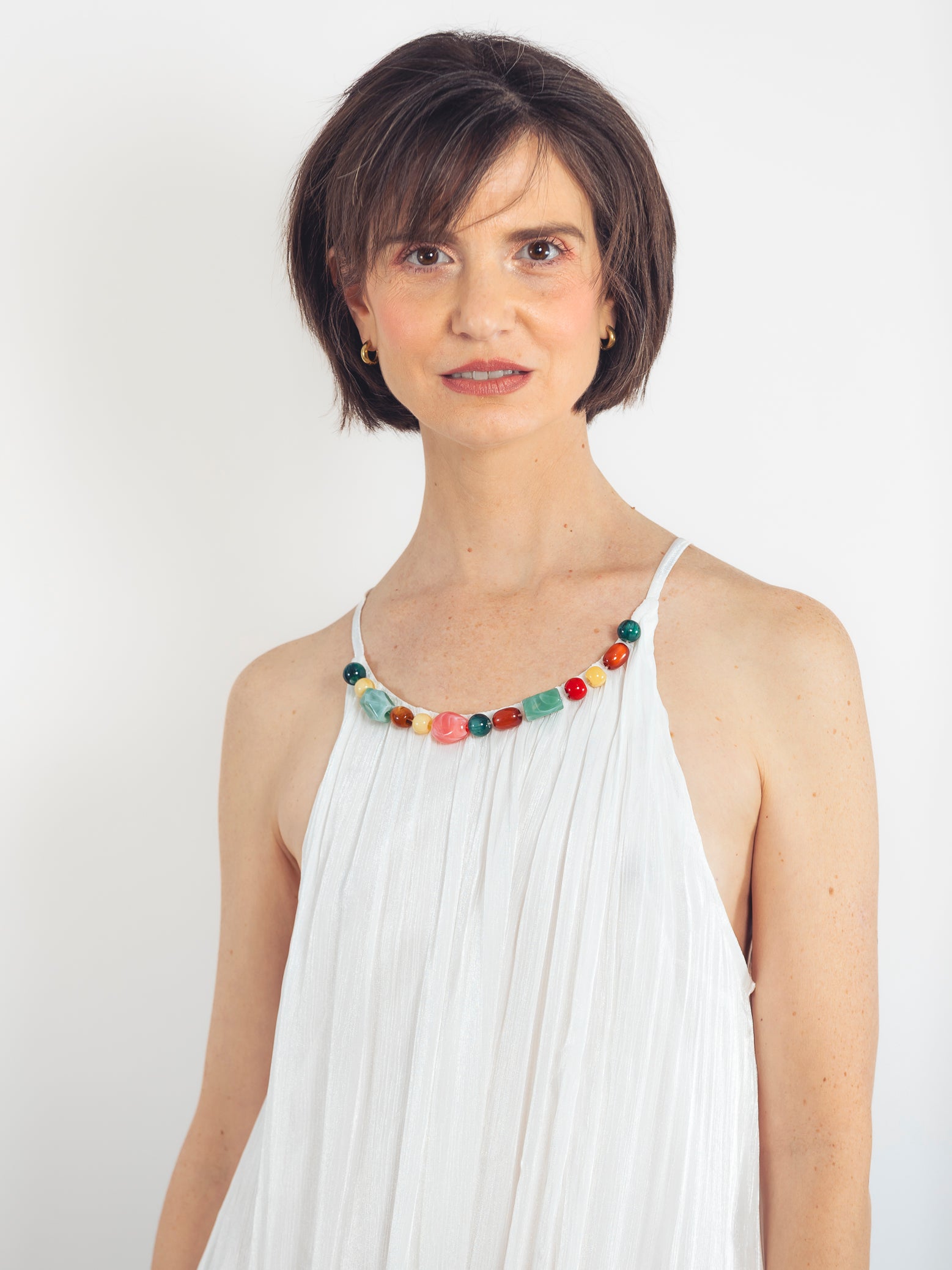 VESTIDO LARGO BLANCO PIEDRAS