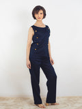 PANTALÓN LINO AZUL MARINO CORTE RECTO