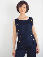 TOP LINO AZUL MARINO