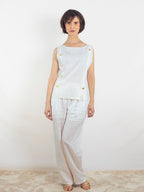 PANTALÓN LINO BLANCO PIERNA AMPLIA