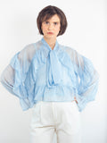 BLUSA AZUL BEBÉ VOLANTES