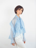 BLUSA AZUL BEBÉ VOLANTES