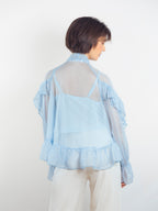 BLUSA AZUL BEBÉ VOLANTES