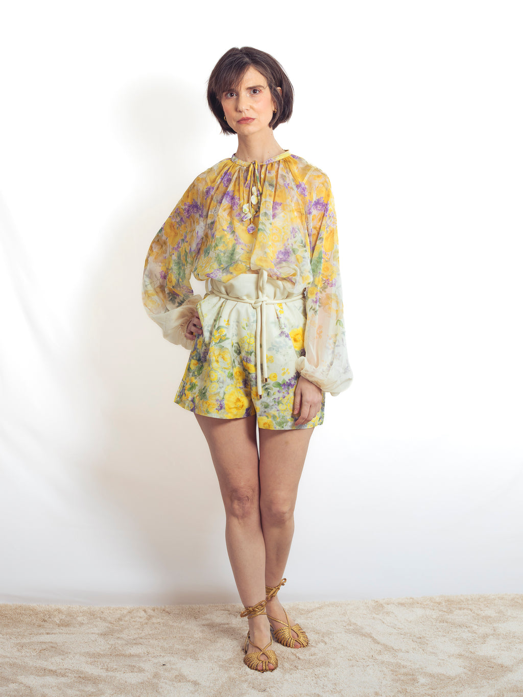 BLUSA FLORES AMARILLA