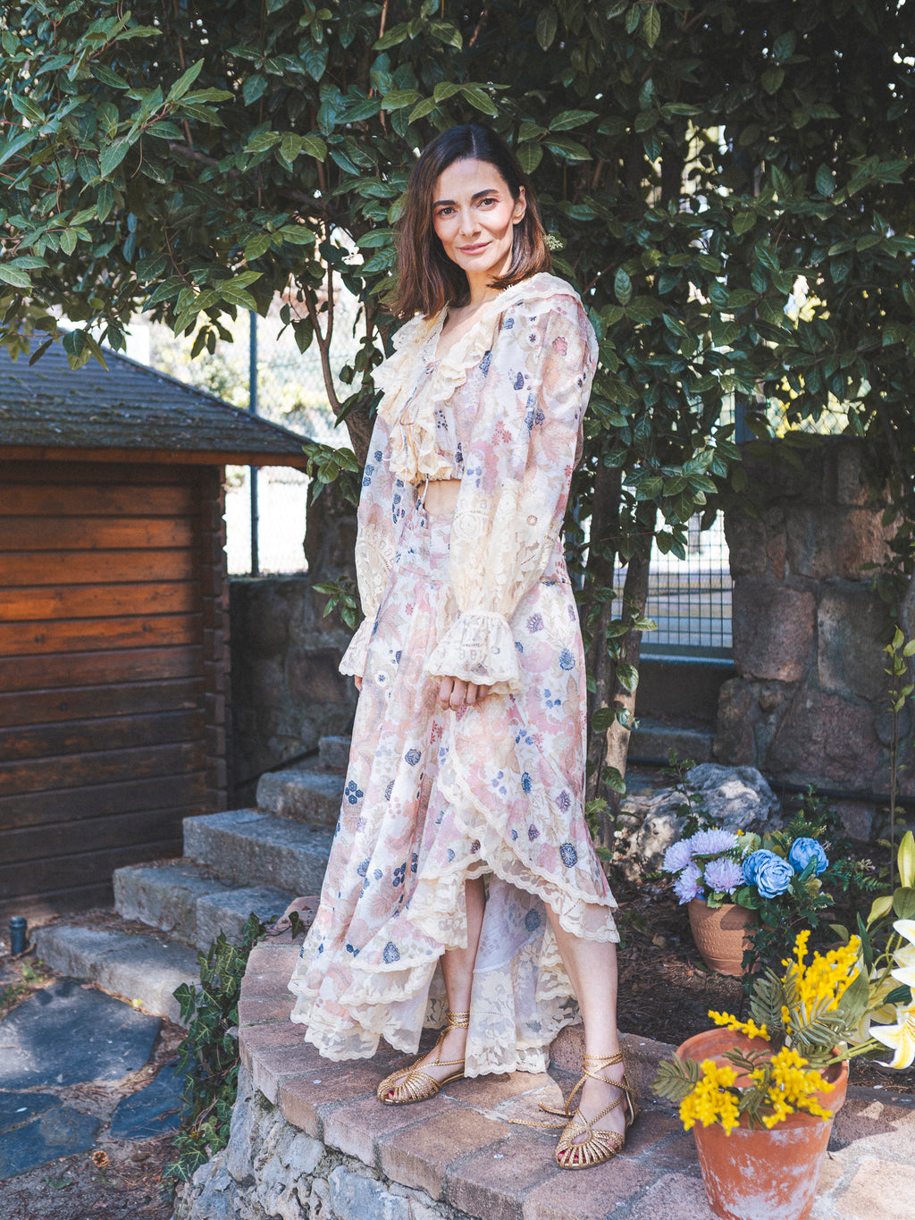 TOP FLORES BEIGE