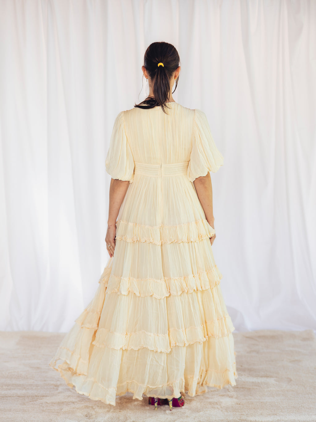 VESTIDO LARGO NUDE