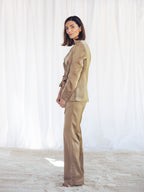 TRAJE SATINADO CHAMPAGNE