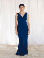 VESTIDO LARGO AZUL MARINO