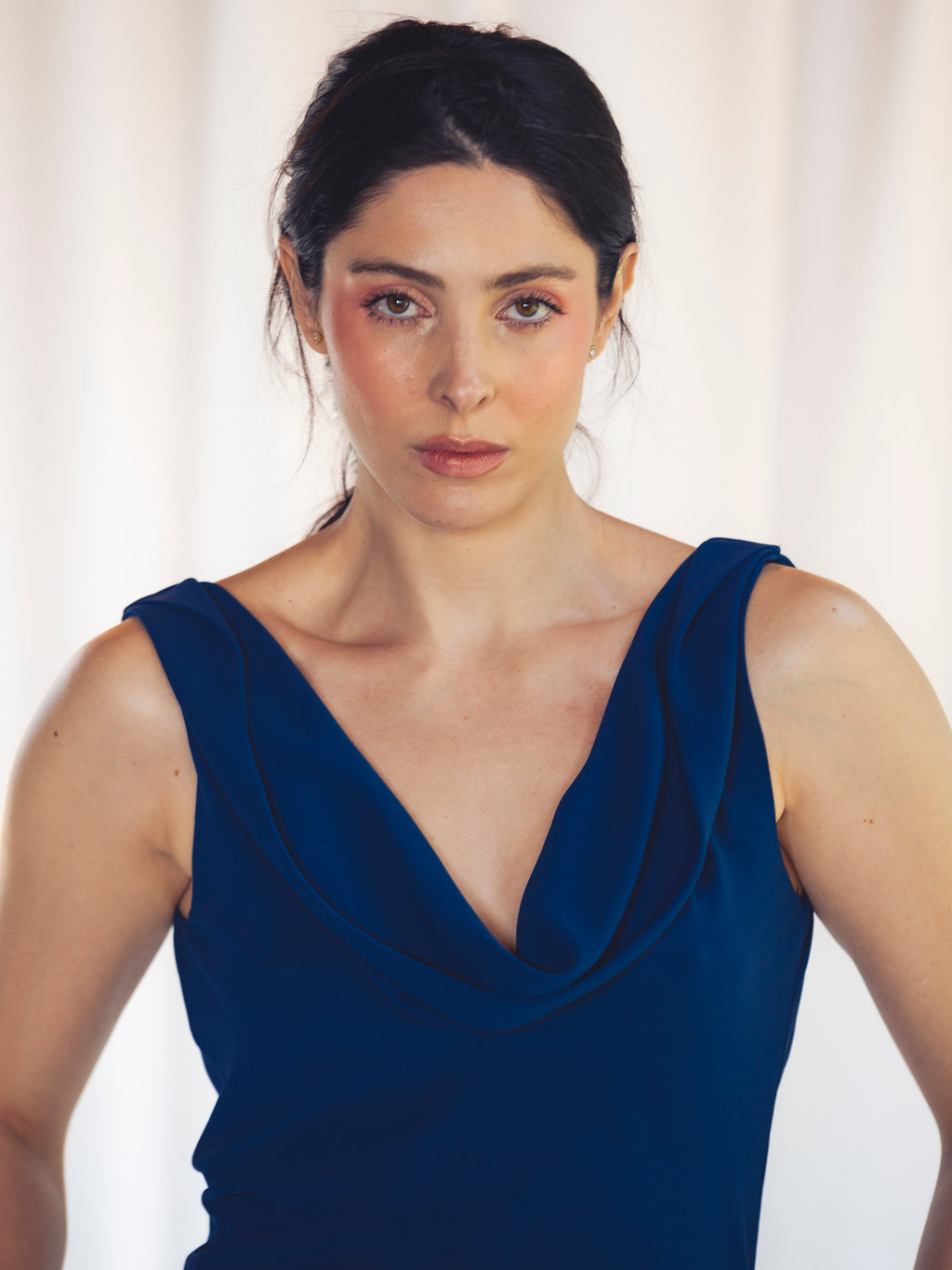 VESTIDO LARGO AZUL MARINO