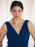 VESTIDO LARGO AZUL MARINO