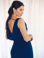 VESTIDO LARGO AZUL MARINO