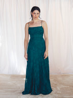 VESTIDO LARGO FLORES VERDE