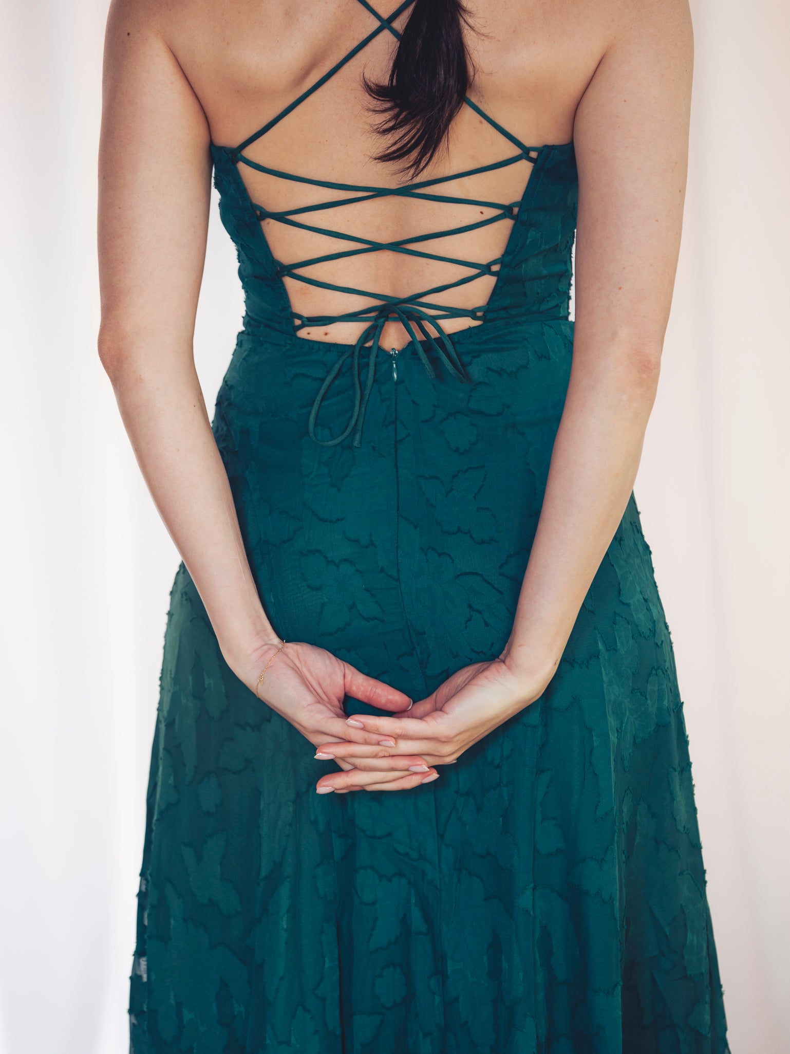 VESTIDO LARGO FLORES VERDE