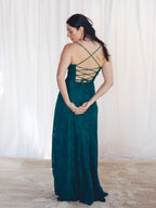 VESTIDO LARGO FLORES VERDE