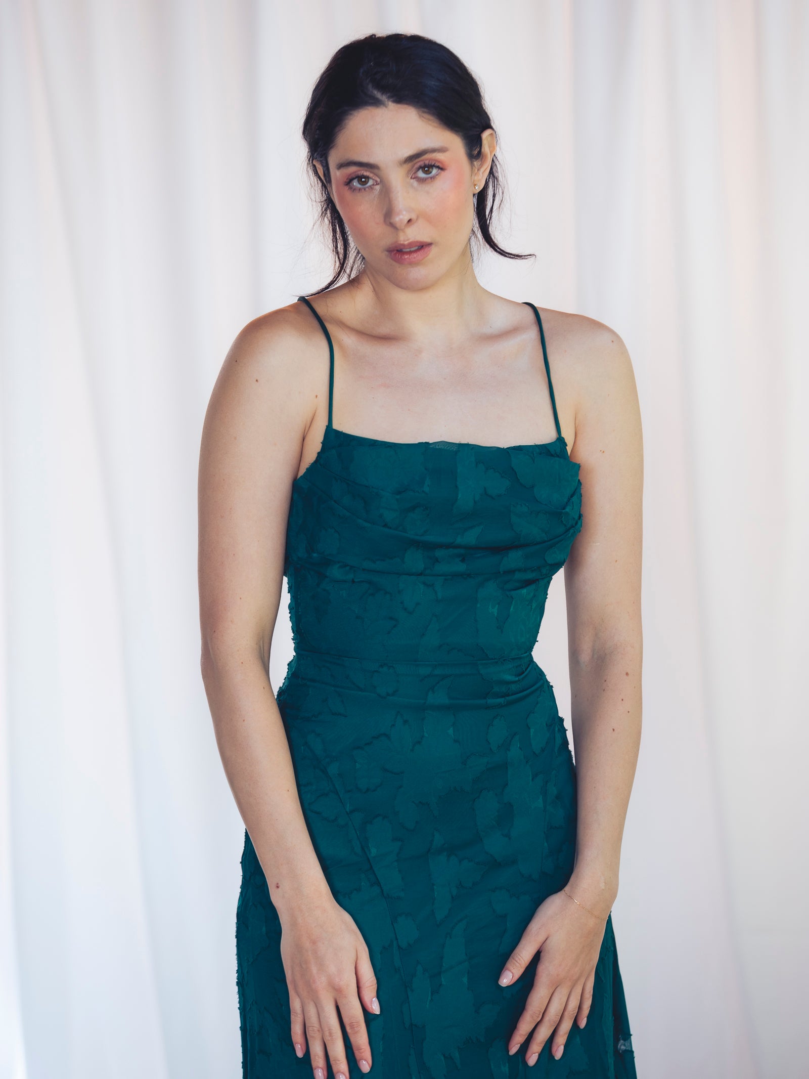 VESTIDO LARGO FLORES VERDE