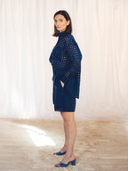 CAMISA OVERSIZED CUADROS AZUL MARINO