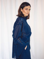 CAMISA OVERSIZED CUADROS AZUL MARINO