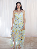 VESTIDO LARGO FLORES AMARILLO