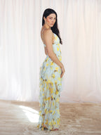 VESTIDO LARGO FLORES AMARILLO