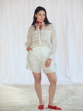 CAMISA OVERSIZED CUADROS BLANCA
