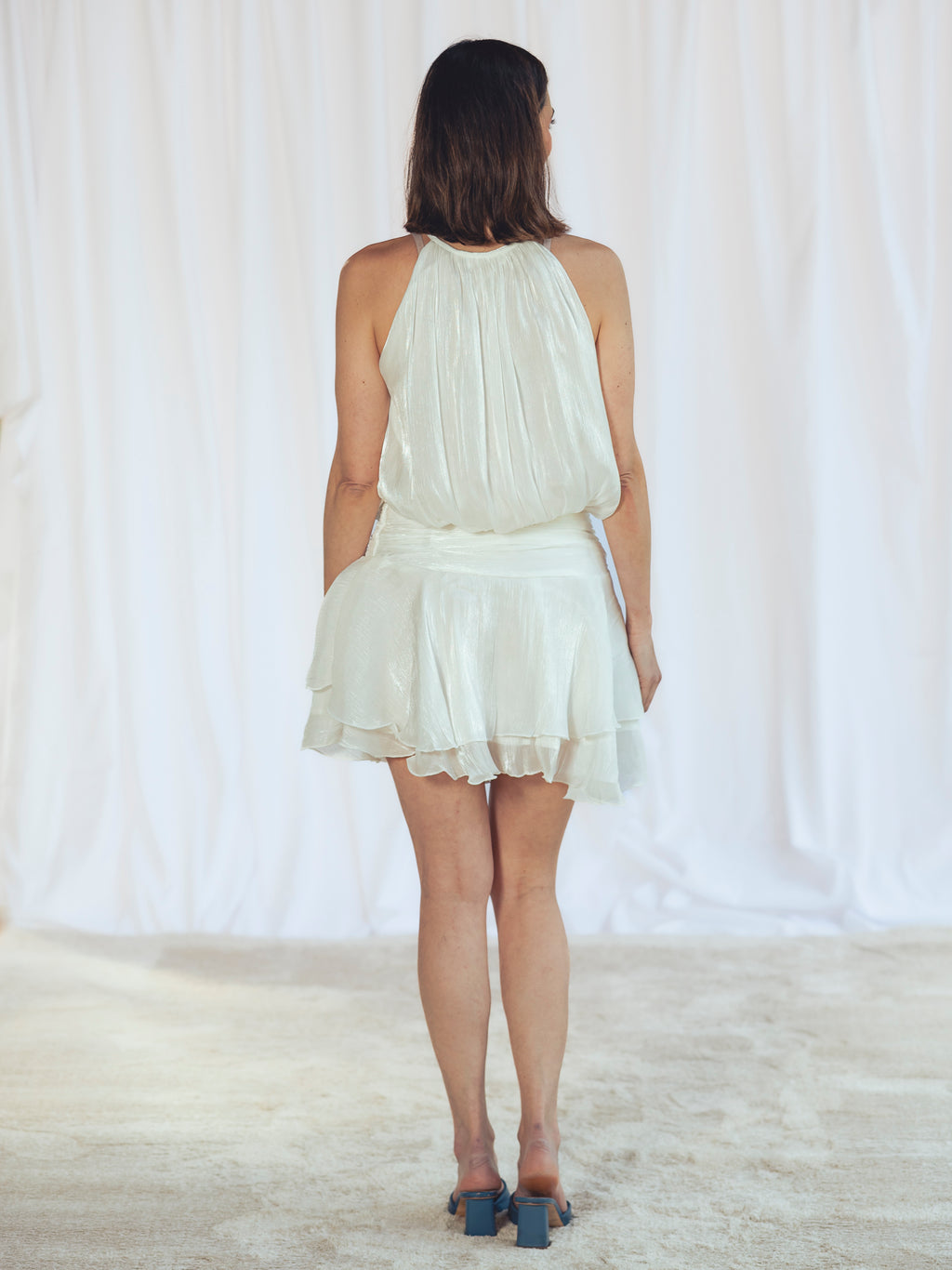 VESTIDO CORTO BLANCO ROTO