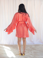 VESTIDO VOLANTES ROSA