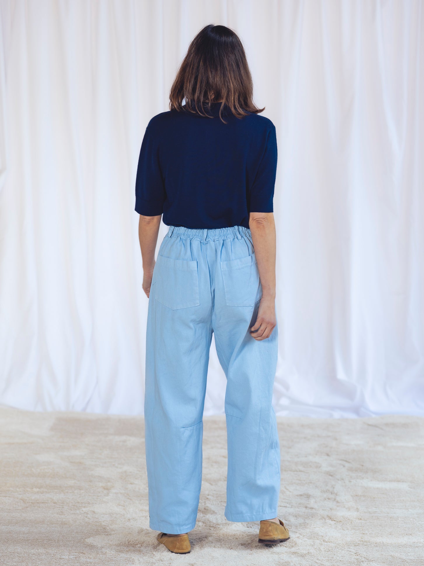 PANTALÓN BARREL AZUL BEBÉ