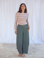 PANTALÓN BARREL VERDE CAQUI
