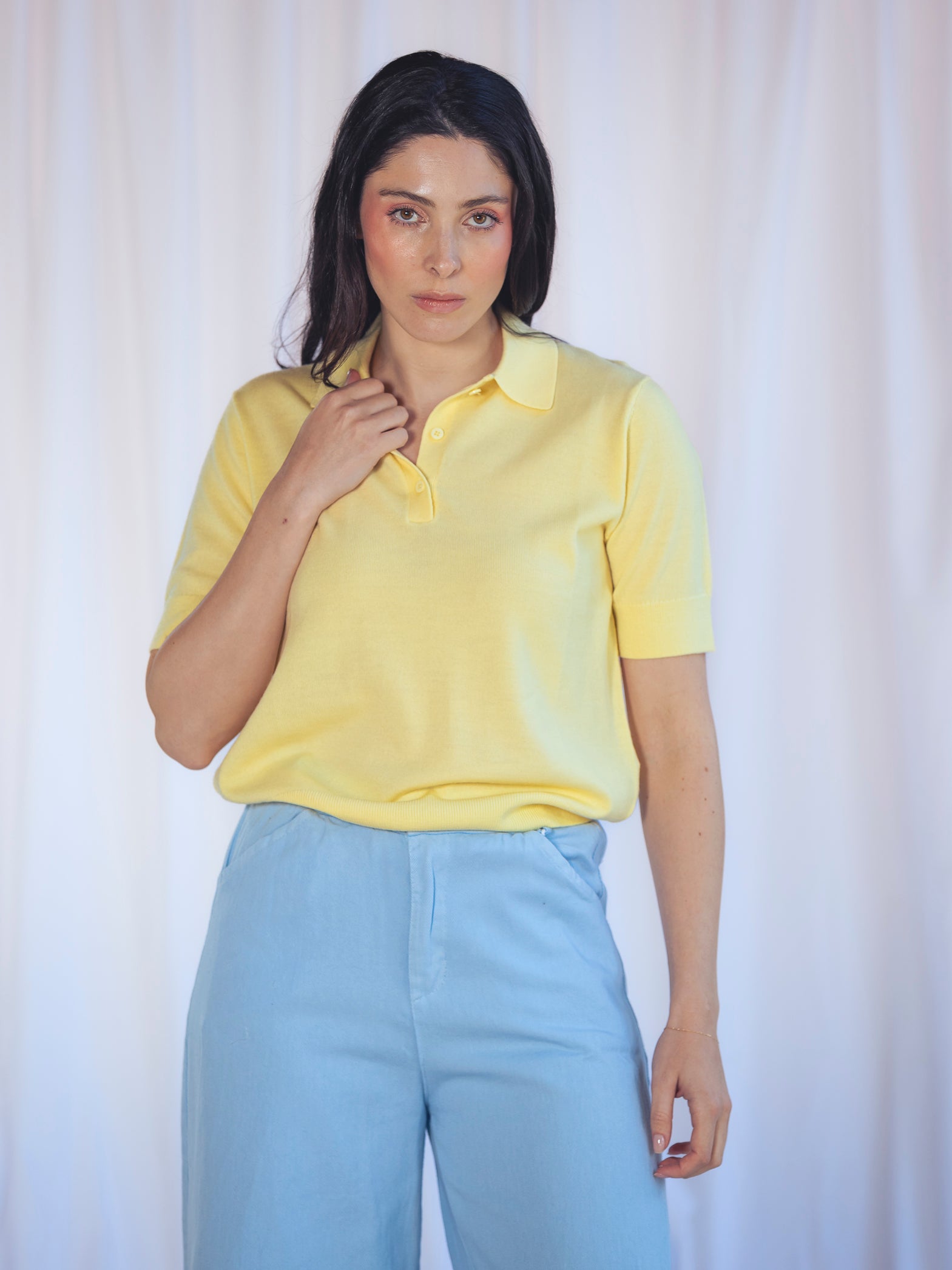POLO PUNTO AMARILLO PASTEL