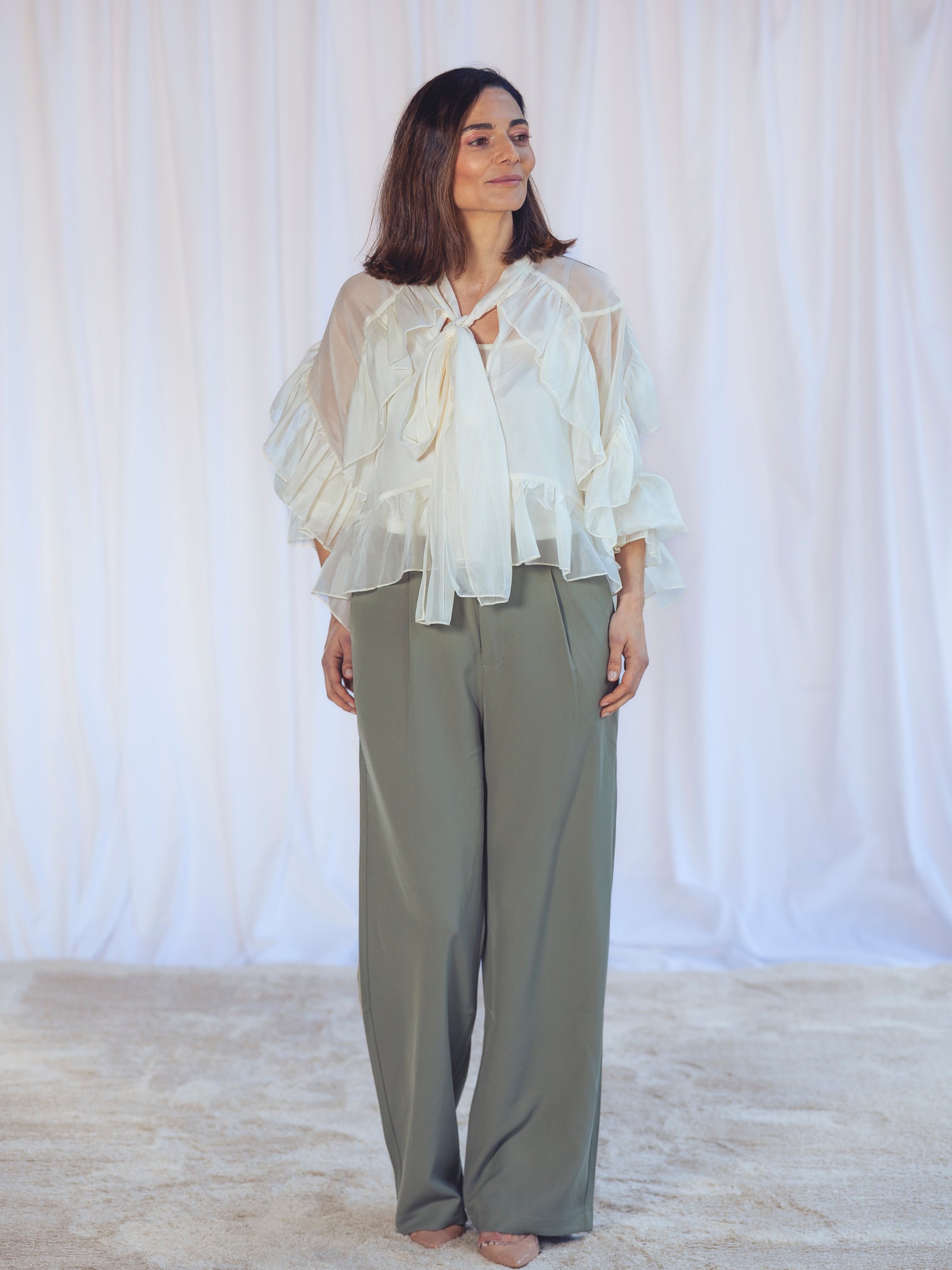 PANTALÓN TRAJE VERDE CAQUI