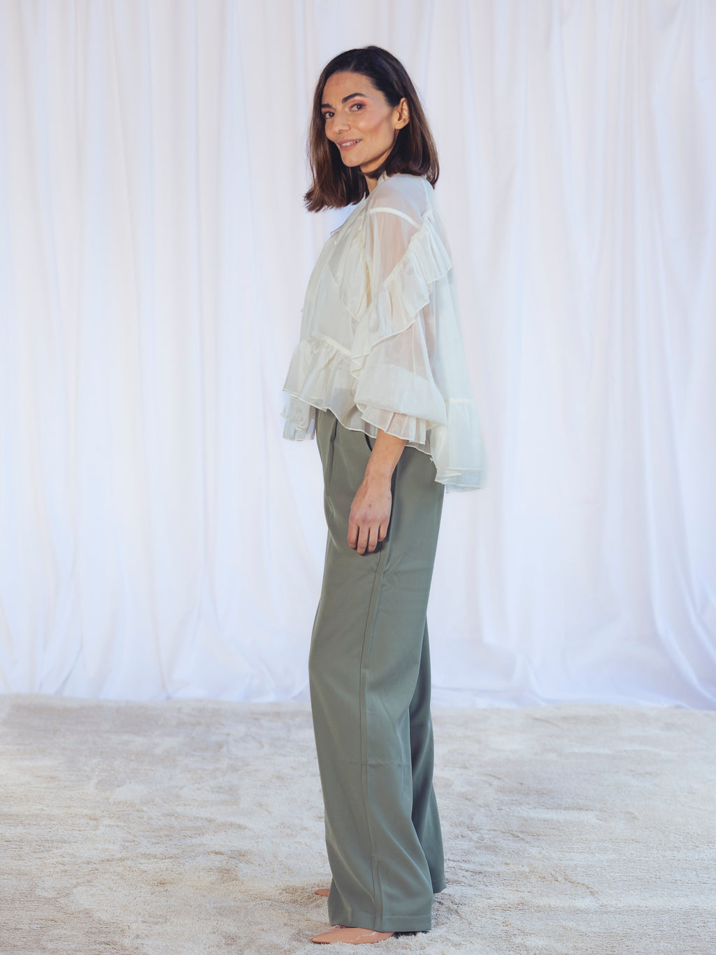 PANTALÓN TRAJE VERDE CAQUI