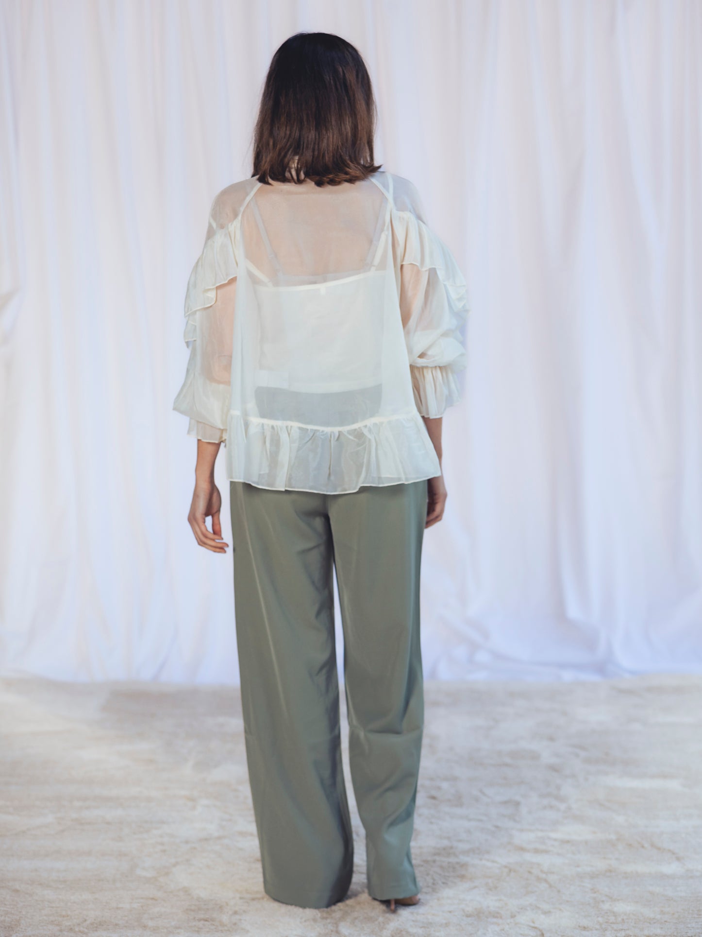 PANTALÓN TRAJE VERDE CAQUI