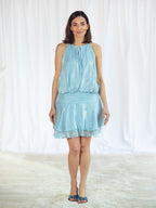 VESTIDO CORTO AZUL BEBÉ